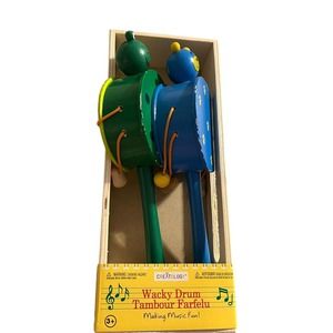 CREATOLOGY Wacky Wooden Drum/Tambour FarfeluKids Musical Instruments Bear & Frog